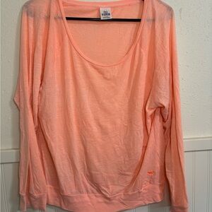 Pink Victorias Secret Women's Peach Long Sleeve Top
